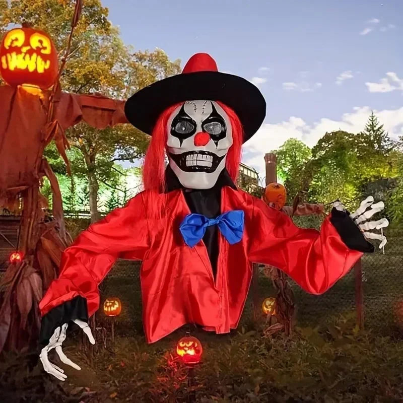 Scary Clown Ghost Lawn Ornament with Glow Eyes, Halloween Yard Stake Decor for Haunted House, Garden & Party - product image 4