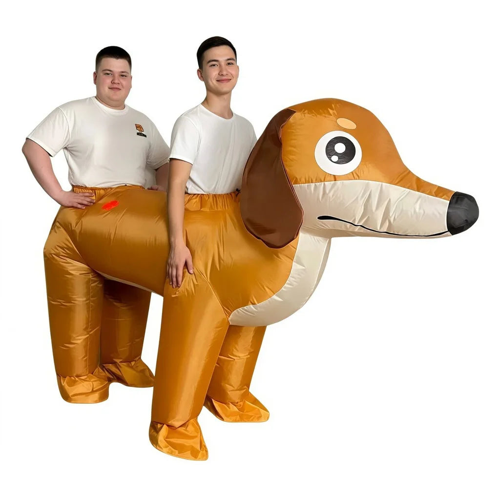 Cartoon Animal Character Inflatable Costume - Adult Cute Unique Standing Shark Inflatable for Halloween Christmas Party Play