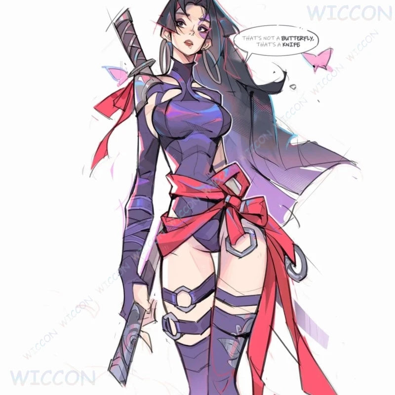 Uniform / Halloween Uniform Purple Rivals Psylocke Official Costume Women Game Character - wig / XXL