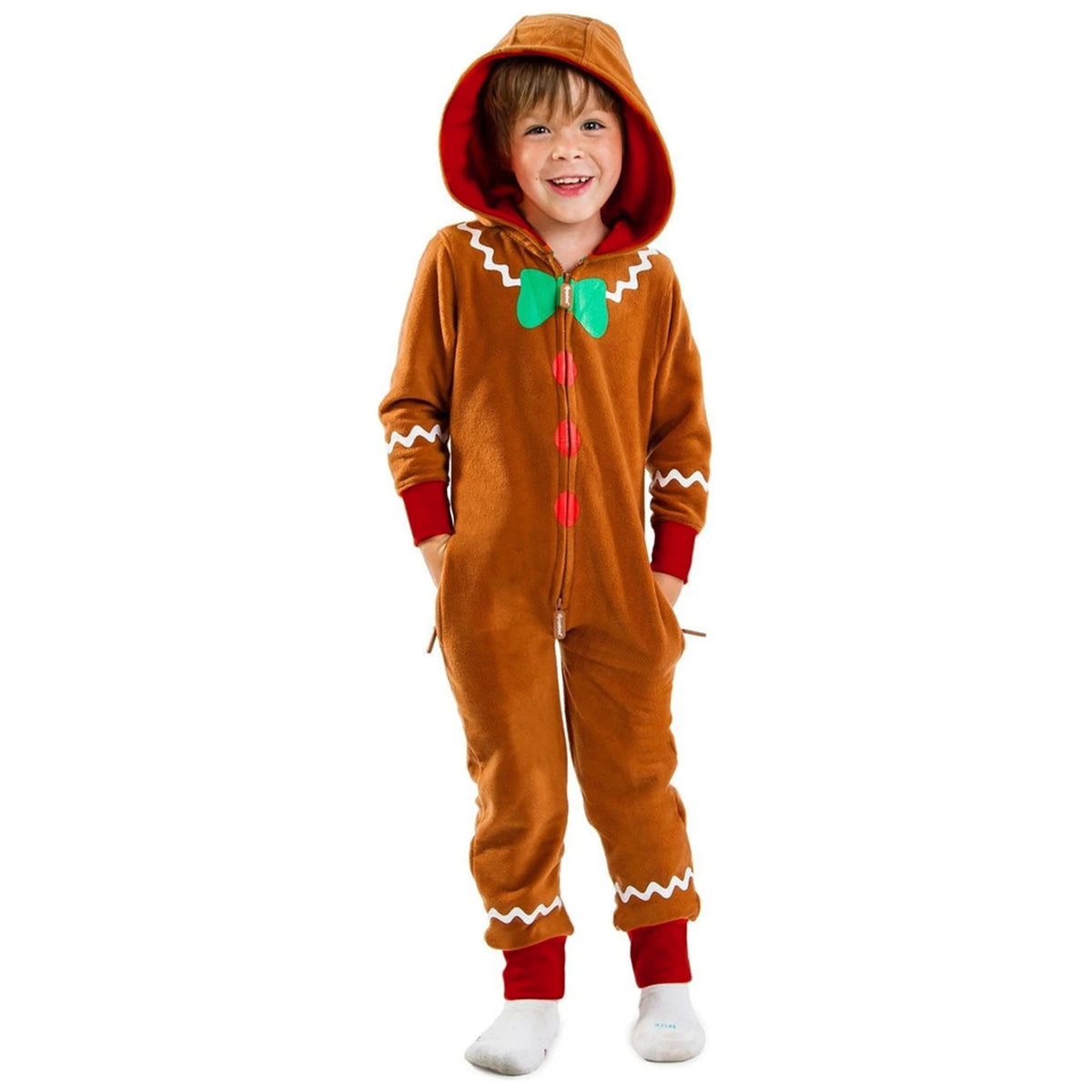 Gingerbread Long Sleeve Zipper Halloween Costume for Adults - Hooded - product image 8