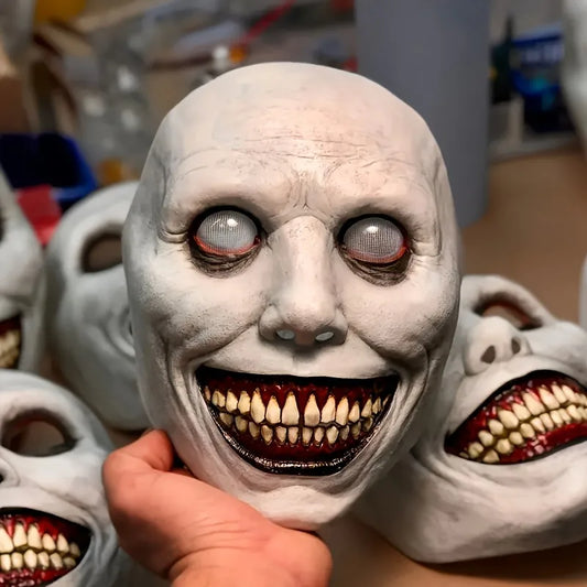 Zombie Mask - Scary Clown & Demon Dual Face Design Lightweight Breathable for Costume - WHITE