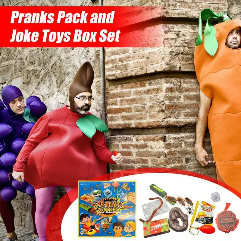 Joke Kit Pranks Pack Joke Toys Box Set Cockroach Roach Bug Whoopee Cushion April Fools Prank Stuff Noise Maker For Kids Adult