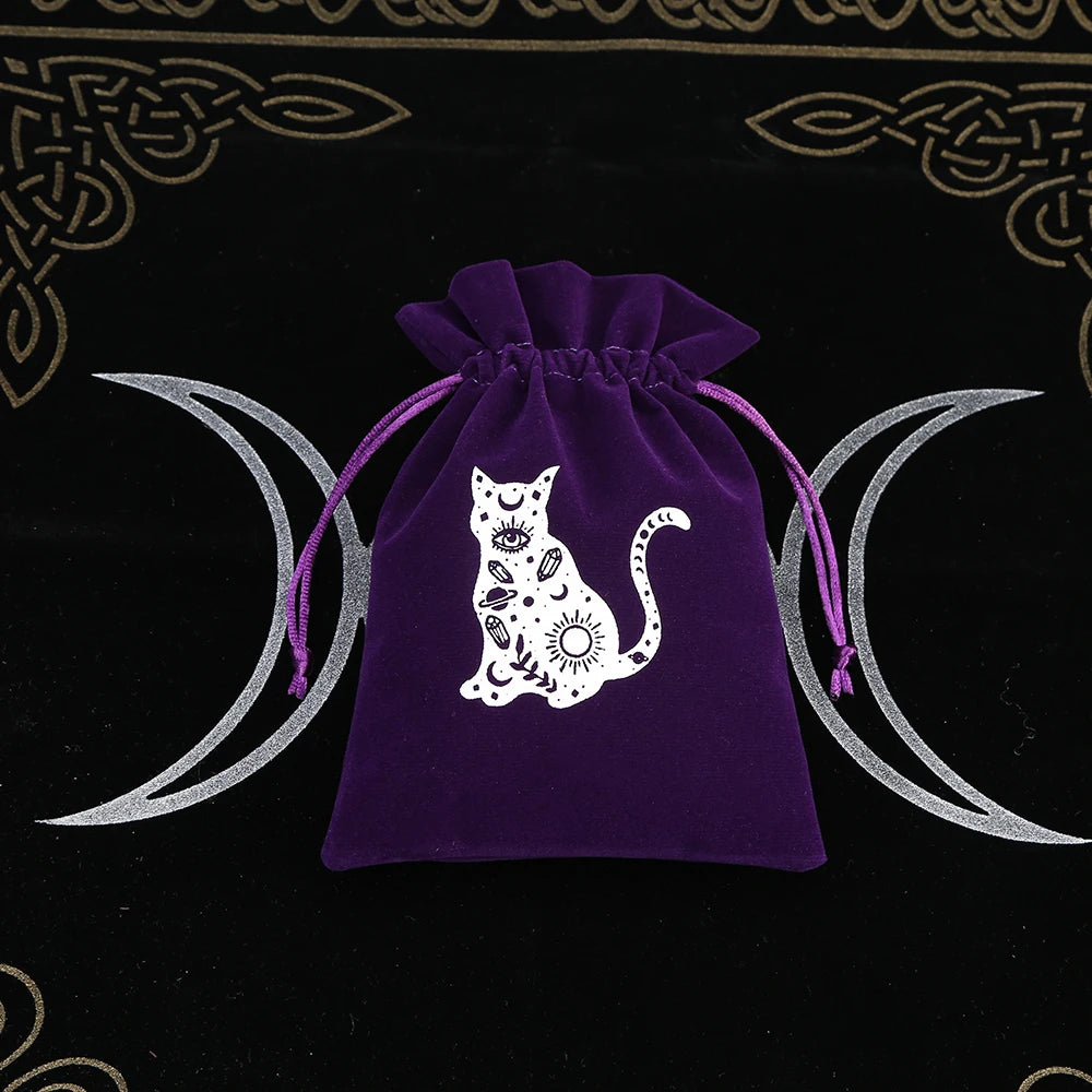 Embroidered Velvet Tarot Card Storage Bag
