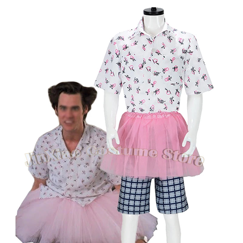 Men's Pet Detective-Inspired Halloween Costume with Pink Tutu