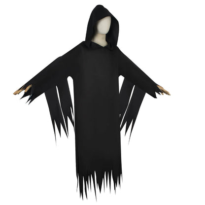 Halloween Cospaly Dress Adult Men Women Demon Scream Ghosts Death Demon Hoodie with Mask - Full Set / L