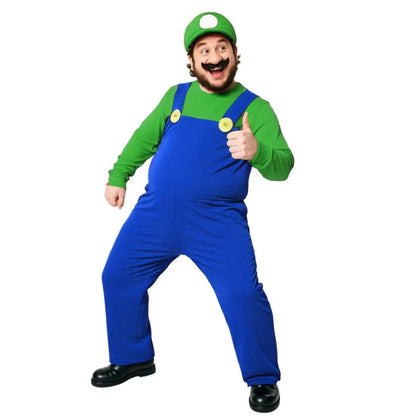 Men's Plumber Jumpsuit (Includes Hat, , Mustache Accessories) Available in Gloves - alternate view 3