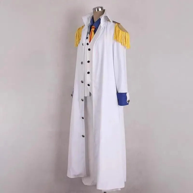 Anime Aokiji Kuzan Costume Halloween Full Sets Uniform Women Men - 01Only coat / XS