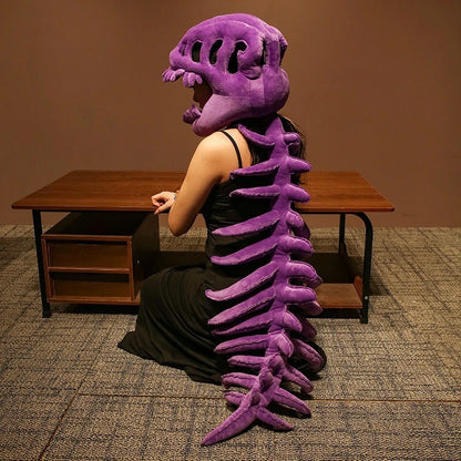 Dinosaur Skeleton Funny Headgear Plush Hat Male Cosplay Doll Funny Skeleton Gray Purple Grass Green Halloween - product image 8
