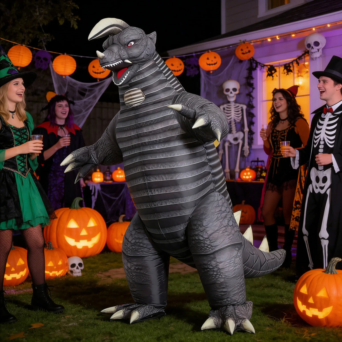 Adult Gray Monster Inflatable Costume – Halloween Party Mascot