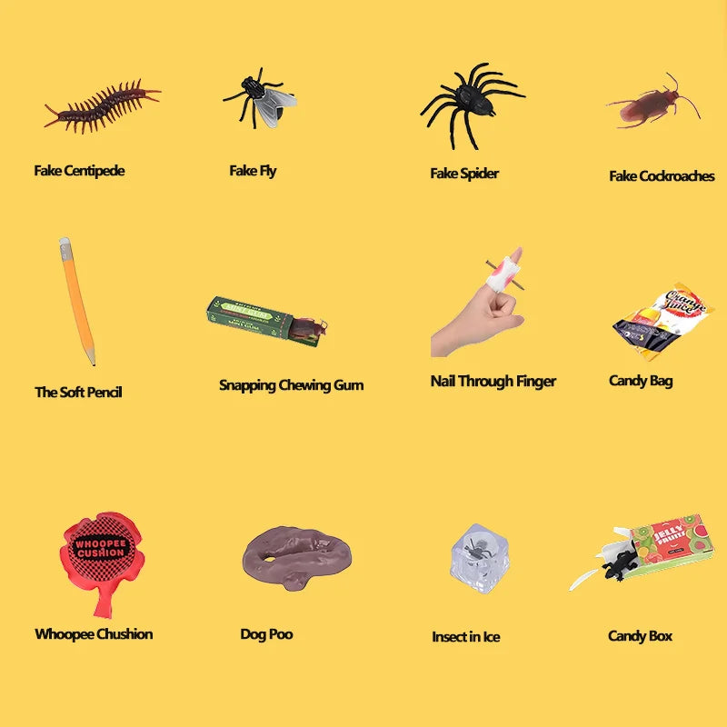 Jokes and Pranks Kit, Funny Gag Gifts, Novelty Toys for Kids and Adults, Party Prank Supplies, Surprise Gifts.
