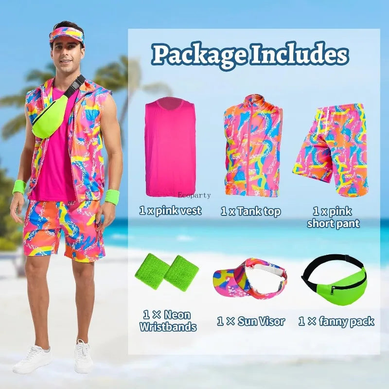 80s Workout Costume for Men Halloween Cosplay 80s 90s Workout Outfit Party Clothing for Adult Mens Include - product image 3