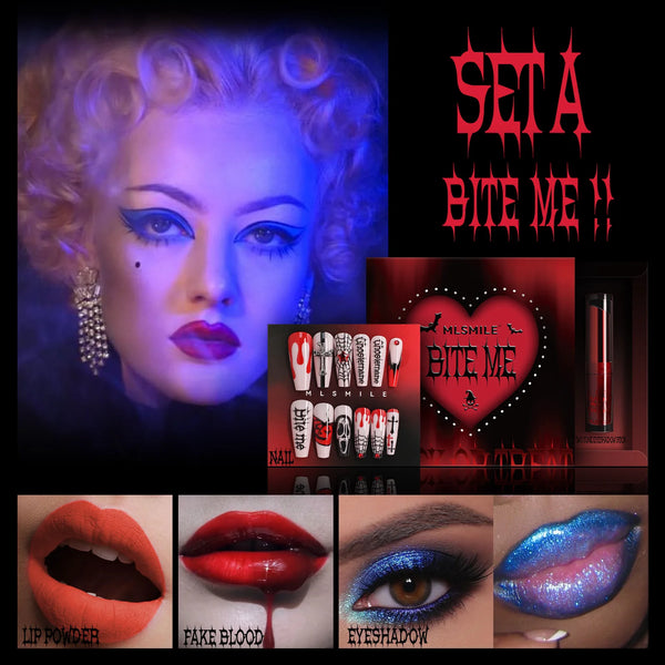 Halloween Makeup Set Glitter Lip Glaze Fake Blood Wearing Armor 4pcs/set Festive Set Trick or Treat Cosmetics - product image 1