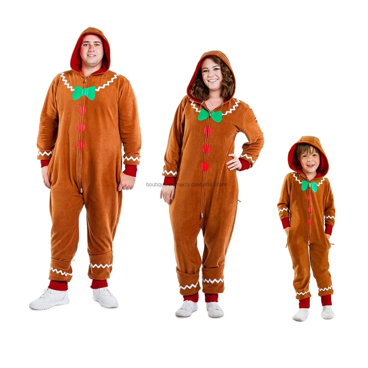 Gingerbread Long Sleeve Zipper Halloween Costume for Adults - Hooded - product image 3