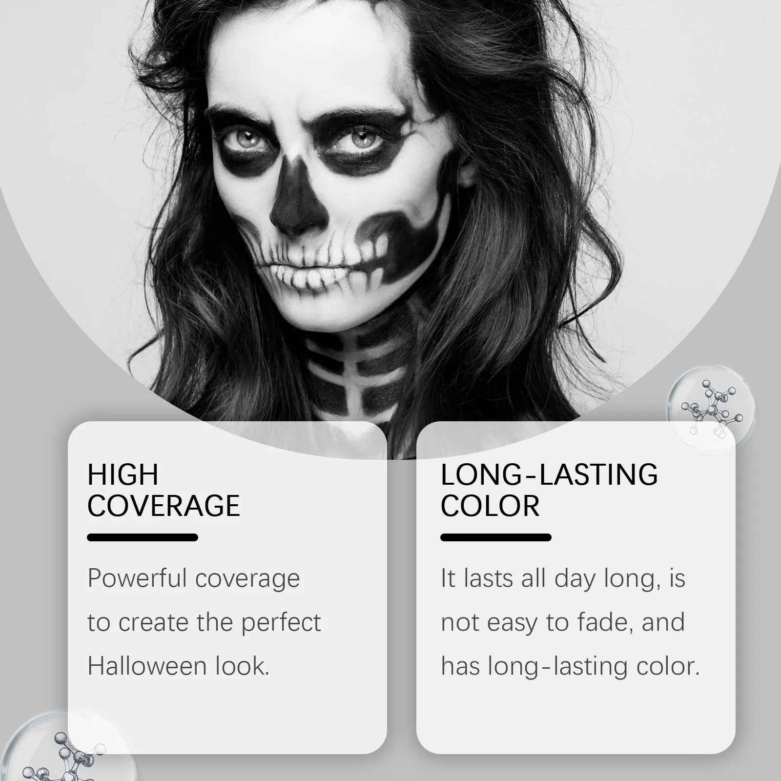 Halloween Makeup Face Body Paint White Black Special Effects Christmas Cosplay Party Supplies Full Coverage - product image 2