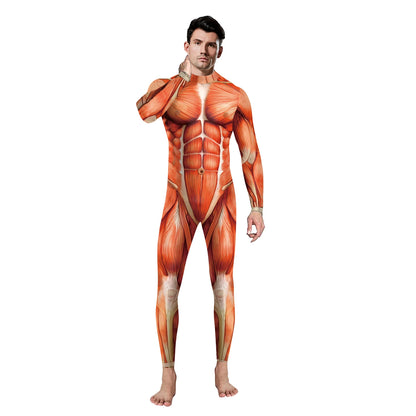 Halloween Costume for Men and Women Anime Movie Imitation Muscle Abs Digital Printing - 343 / M