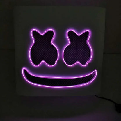 DJ Music Festival Props Full Head with Flashing Style Glow Marshmello LED Mask - alternate view 8