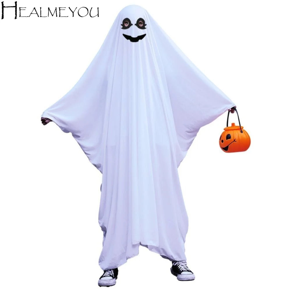Smiling Ghost Hooded Cloak Costume – Halloween Poncho