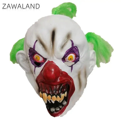 Zawaland Halloween Scary Clown Mask Green Hair Sharp Teeth Horror Costume Prop Costume - View 5