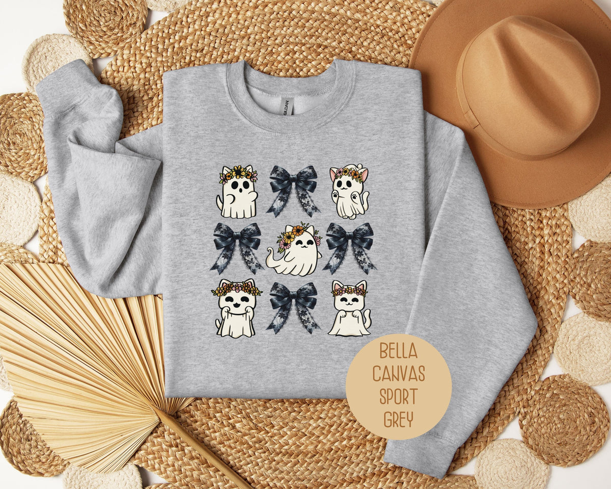 Ghost Cat Coquette Sweatshirt