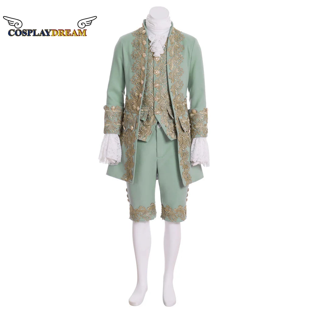 18th Century Victorian Gentleman Elegant Costume Aristocrat Costume Medieval Royal Men - black / XXL