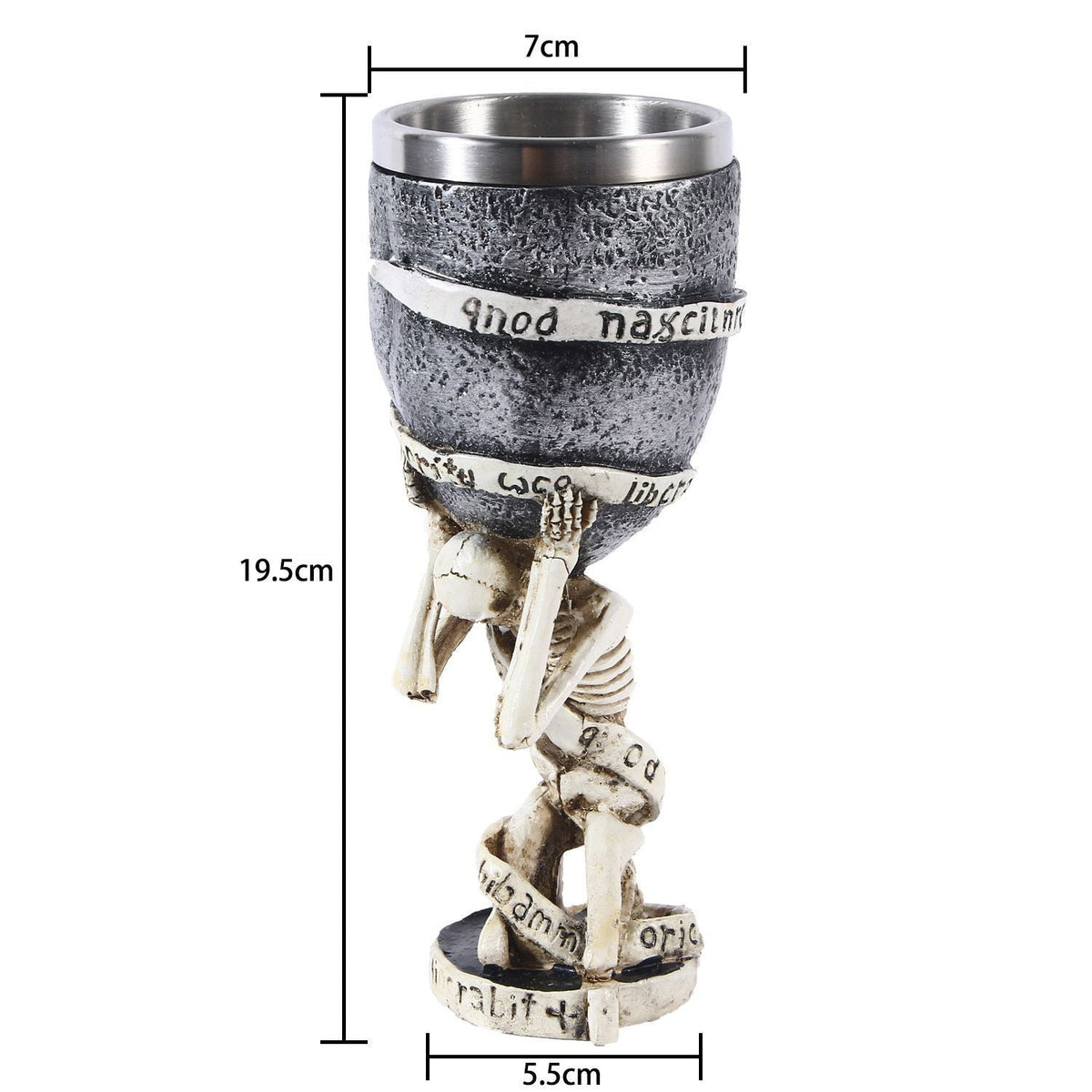 Resin Dragon Pattern Wine Goblet 2 PCS, Embossed Sculpted Cup With Stainless Steel Insert, Desktop Ornament for Christmas & Halloween Gathering