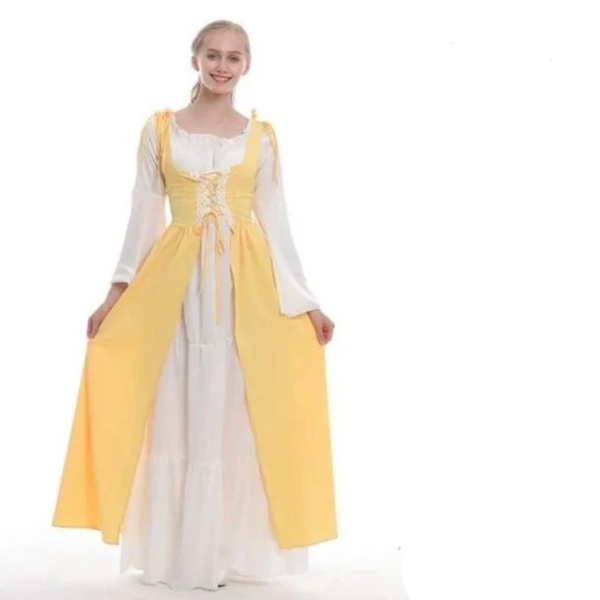 Women's Yellow Medieval Palace Dress – Size 5XL