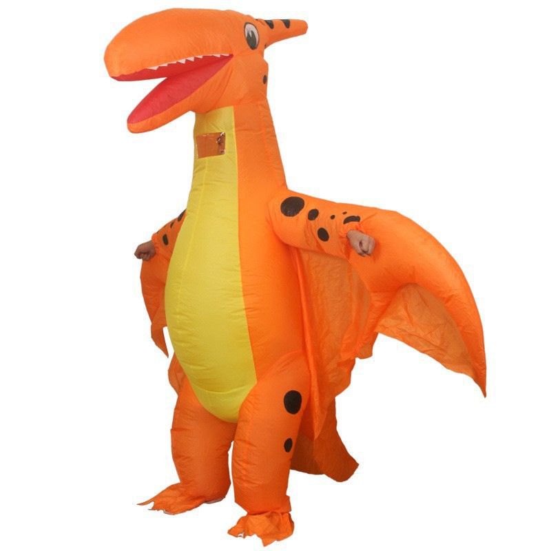 Orange Pterodactyl Cartoon Costumes Air Model Inflatable Costume Funny Dress Up Props Halloween Party Clothes Adult One Size