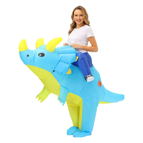 Adult Ride-On Triceratops Inflatable Halloween Costume