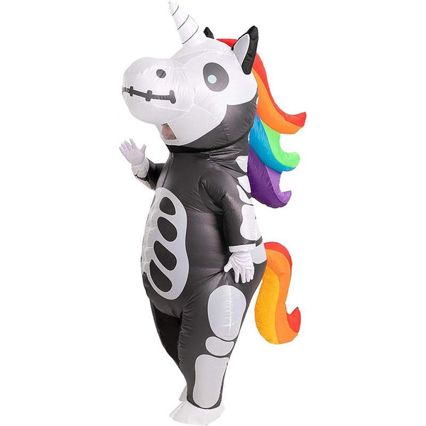 Adult Skeleton Unicorn Inflatable Costume
