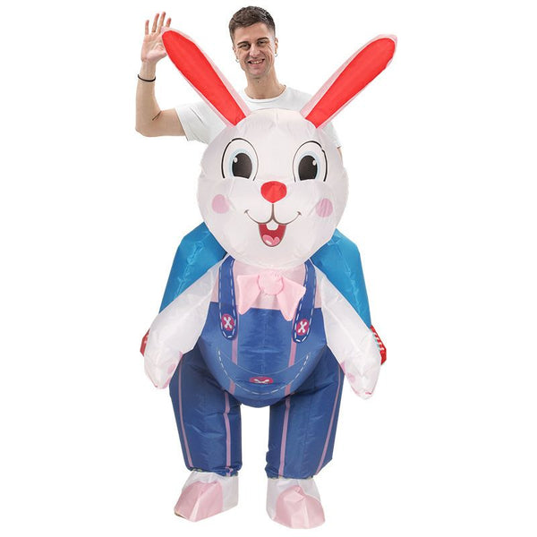 Adult Blue Ride-On Rabbit Inflatable Costume
