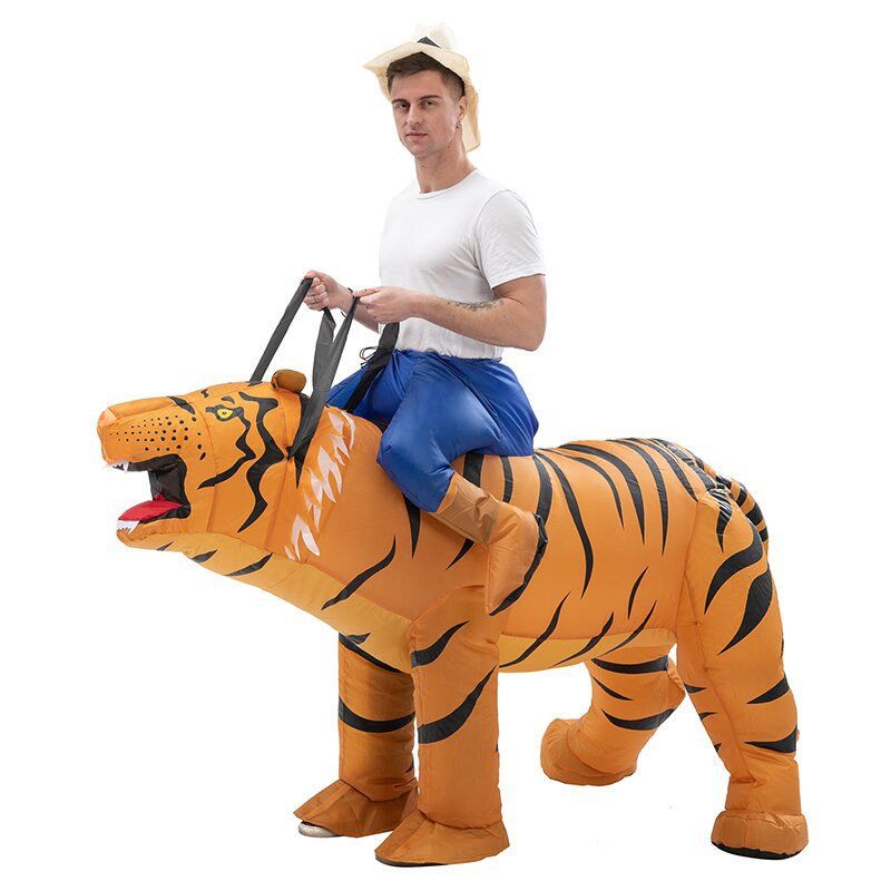 Adult Ride-On Tiger Inflatable Halloween Costume