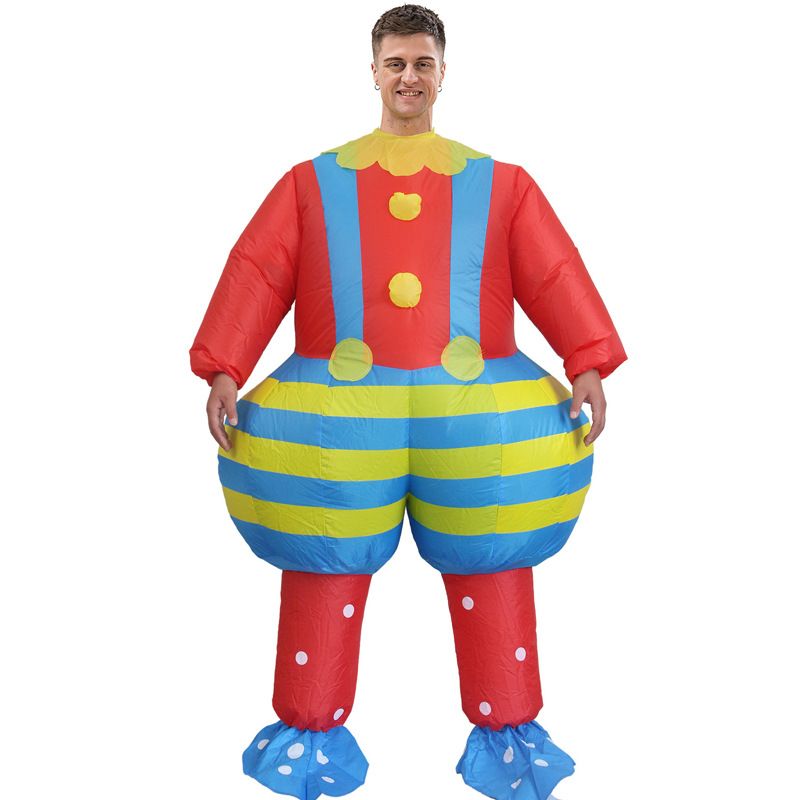 Adult Suspenders Clown Inflatable Halloween Costume
