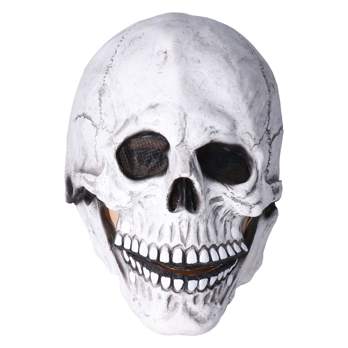 Full-Head Skull Latex Horror Mask - Light Gray