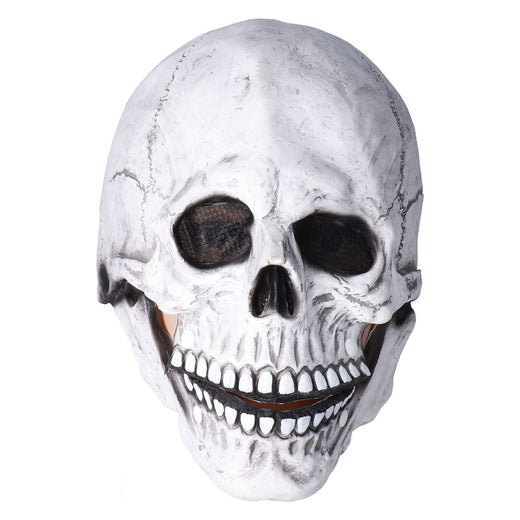 Full-Head Skull Latex Horror Mask - Light Gray