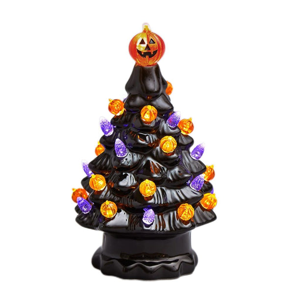 Lighted Ceramic Halloween Tree Tabletop Decoration