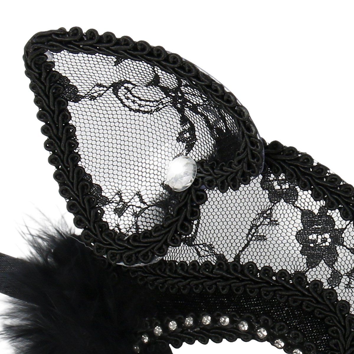 Women's Black Cat Lace Masquerade Halloween Mask