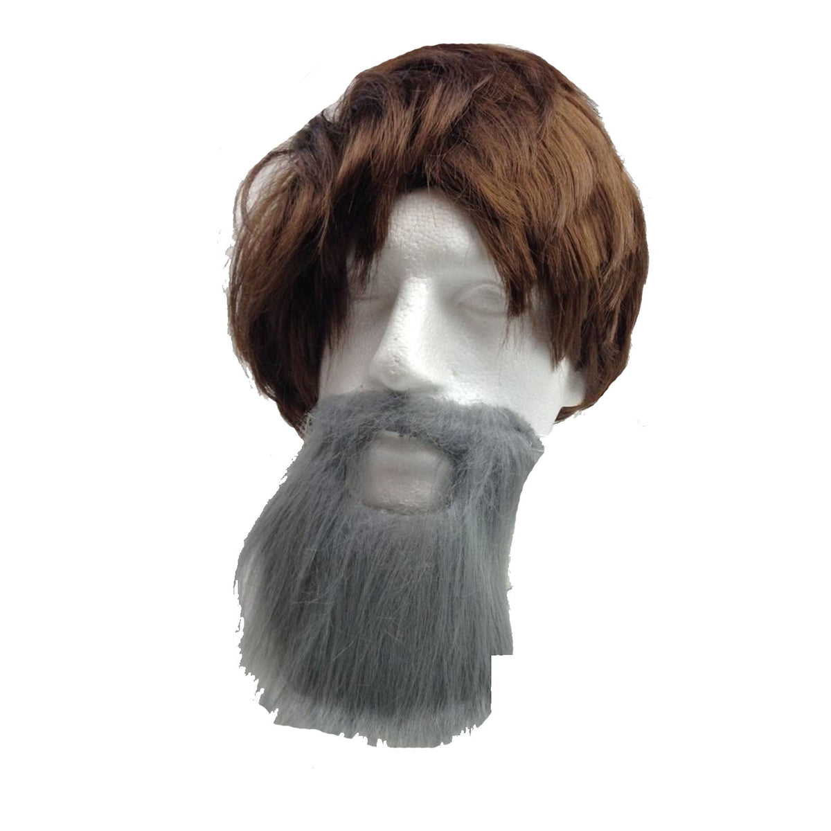 NNEDSZ PARTY BEARD Moustache Costume Fancy Dress Mustache Halloween Fake Facial Hair - Grey