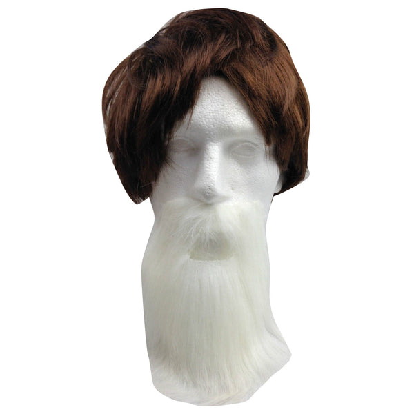 NNEDSZ PARTY BEARD Moustache Costume Fancy Dress Mustache Halloween Fake Facial Hair - White