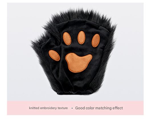 NNEDSZ White Halloween Furry Fox Costume Set - Plush Mask, Ears Headband, Tail, and Paws for Cosplay