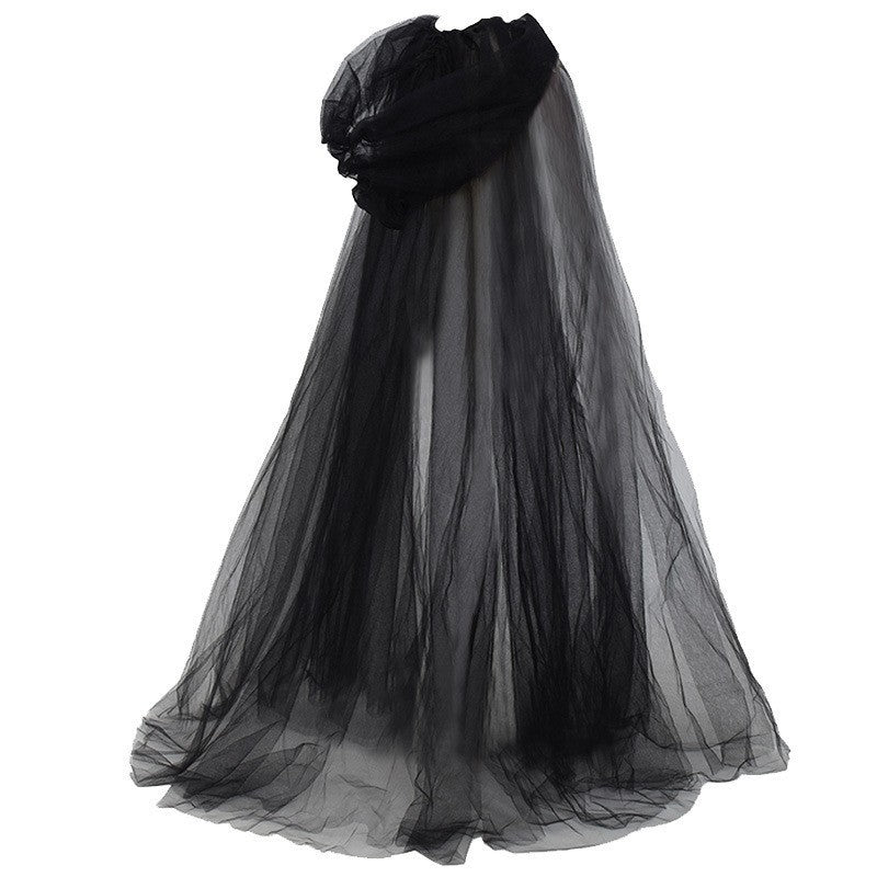 Halloween Ghost Hooded Cloak Death Witch Mesh Cloak Ball - Discount Halloween City