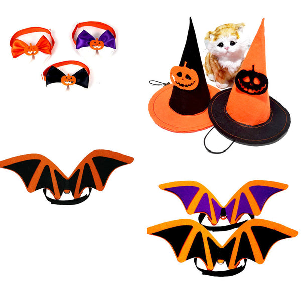 Halloween Pet Costume Bat Wings Bow Tie Hat Accessories - Discount Halloween City
