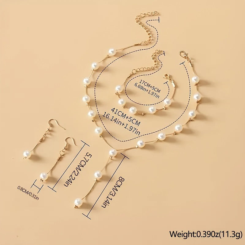 4-piece Imitation Pearl Earrings - alternate view 2