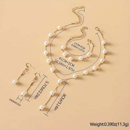 4-piece Imitation Pearl Earrings - alternate view 2
