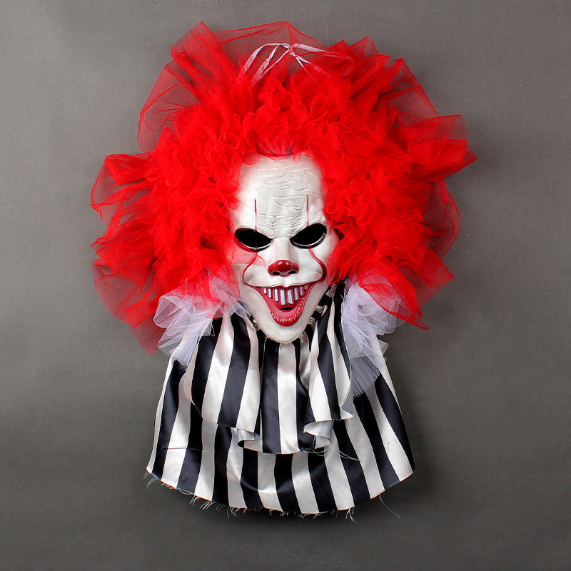 Halloween Horror Clown Wreath Door Hanging Wreath Decoration - Discount Halloween City