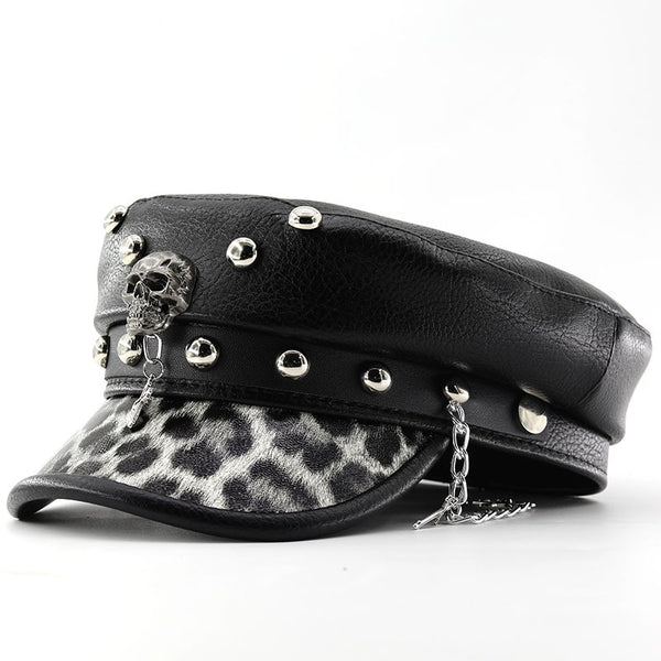 Men's and Women's Black PU Leather Skull Head Spider Chain - Discount Halloween City