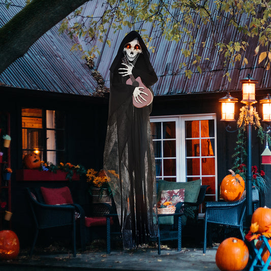 Guitar-playing Grim Reaper Outdoor Halloween Decoration - Discount Halloween City