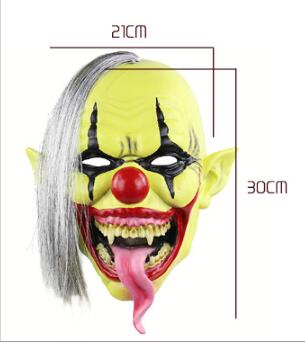 Horror Green Face Clown Halloween Christmas Latex Mask - Discount Halloween City