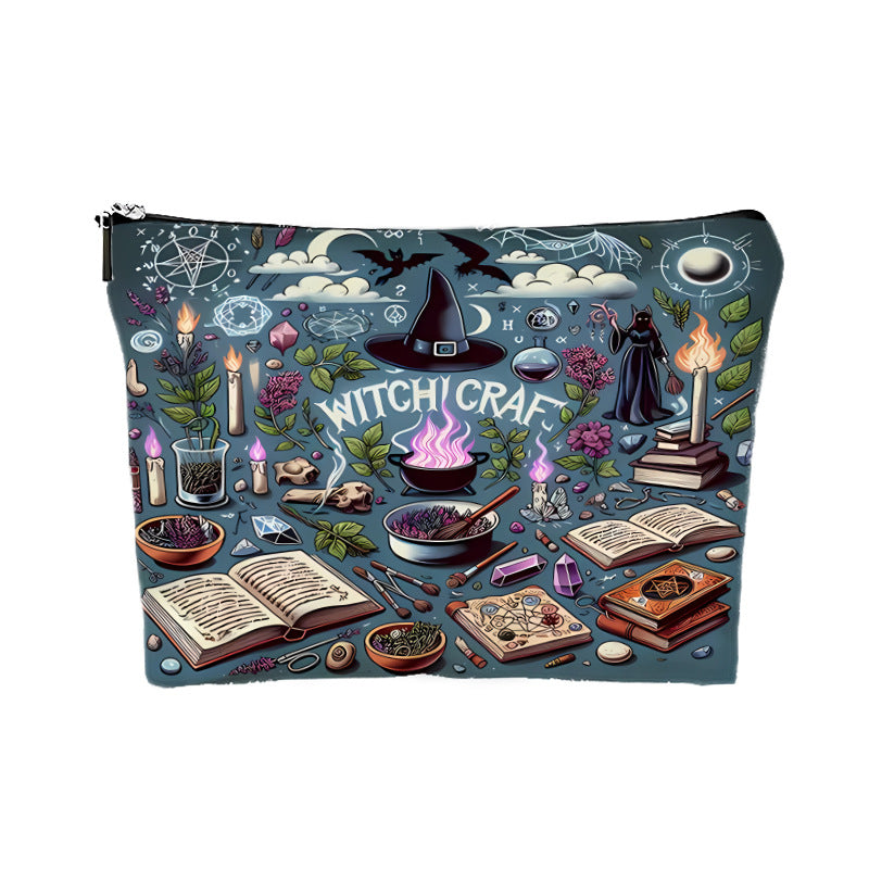 Halloween Witch Gift Canvas Makeup Bag - Discount Halloween City