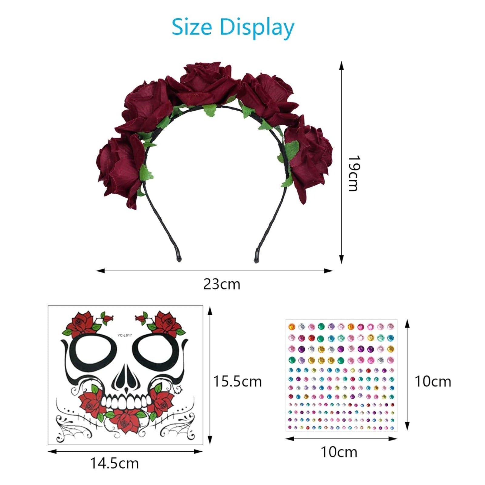 Women's Day of the Dead Headband with Day of the Dead Body - alternate view 4