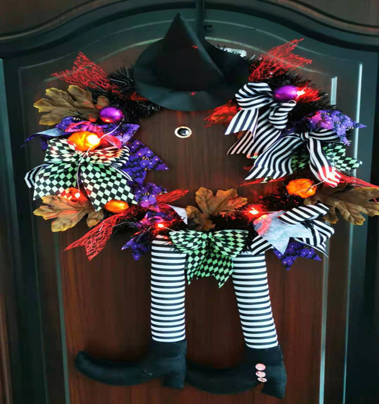 Halloween Door Hanging Wreath Supplies Decoration Witch Hat - Discount Halloween City